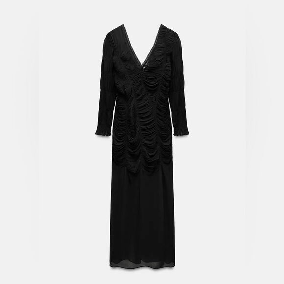 ZARA RUFFLED LONG DRESS ZW COLLECTION - Picture 7 of 11